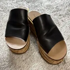 【Chloe】厚底 レディースサンダル ブラック