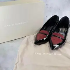 【美品】FABIORUSCONI ローヒールパンプス （36）ポインテッドトゥ