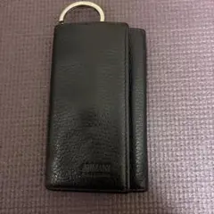 ARMANI ブラック レザー キーケース