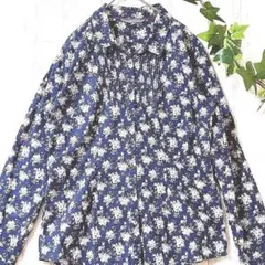 美品✨LAURA ASHLEY 花柄ブラウス 総柄　綿100 長袖 M〜L相当