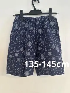 美品!! ペイズリー柄 ハーフパンツ L(135-145cm) ネイビー