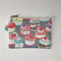 243番 ハンドメイド ぺたんこポーチ