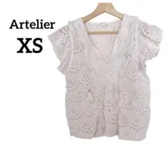 Artelier ホワイト半袖シャツ 【XS】レディース　トップス　春　夏服