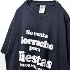 デルタ ボラーチョフィエスタ 英字 Tシャツ ブラック 黒 L 古着