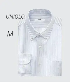 【UNIQLO】 ユニクロ　ノンアイロンジャージーストライプシャツ/ボタンダウン