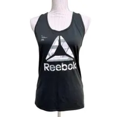 美品【リーボック】 トレーニング ロゴ タンクトップ (L) メッシュ 速乾