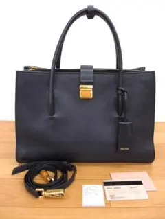 美品 ミュウミュウ 5BA103 マドラス MADRAS 2way ハンドバッグ