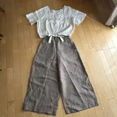 Sportiff ワイドパンツ　ブラウン　麻素材