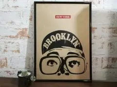 アートポスター　BROOKLYN NEW YORK　ブラウン