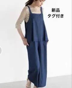新品　vin定価¥1万7000円　レイヤードライクデニムオールインワン　スコット
