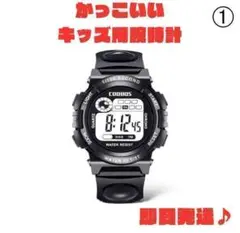 A7-1デジタル腕時計子ども用キッズ用デジタルウォッチ防水スポーツ子供用ブラック