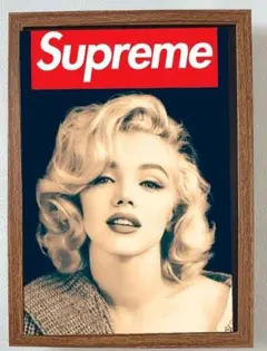 マリリンモンロー　Supreme ポスターフレーム付き壁掛けA4サイズ