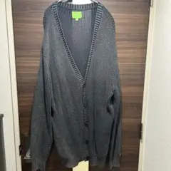 ビックサイズ　ＨＵＦ/ハフ　ワッフル カーディガン　ブラックグレー
