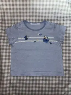familiar 70 水色 ボート刺繍 Tシャツ