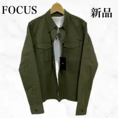 FOCUS 長袖シャツ　カーキ　ミリタリーシャツ　日本製　ワークシャツ