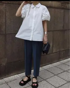 machatt タックスリーブパフブラウス ホワイト