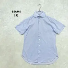 a2001＊BEAMS 半袖ポロシャツ　ブルー【S】シンプル　コットン　オフィス