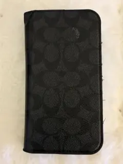 COACH ブラック 手帳型ケースiPhone14プロMax