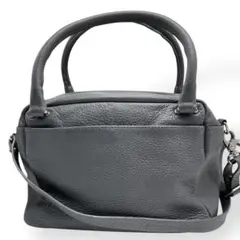 極美品　RAFFINATA ２way ショルダーバッグ　グレー　シボ革　レザー