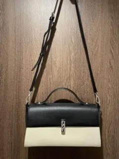 ショルダーバッグ ブラック/ホワイト 2トーンデザイン