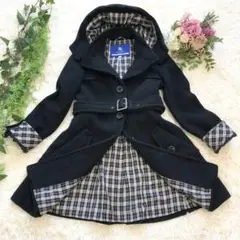 【美品✨】バーバリーブルーレーベル ダッフルコート ノバチェック ベルト付 38