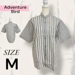 Adventure Bird トップス シャツ ストライプ 五分丈 おしゃれ M