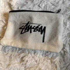 Stussy キャンバス ポーチ クリーム色