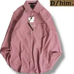 J6018 新品 D/him. ギンガムチェック柄シャツ レッド 48