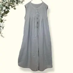 無印良品【S-M】授乳に便利なノースリーブワンピース/グレー系/マタニティ/妊婦