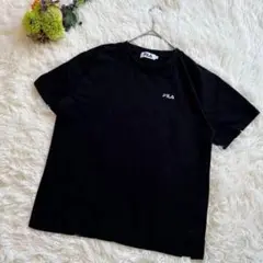 フィラ　Tシャツ　(L)　綿　黒　ロゴ　半袖　カジュアル　スポーツ　トレーニング