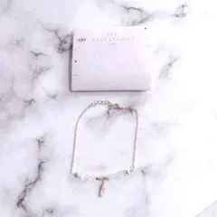アンクレット アクセサリー 天然石 羽 ゴールド クリア プレゼント 25cm