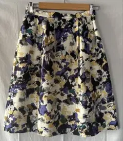 【美品】スーツカンパニー ウォッシャブル花柄スカート サイズ40