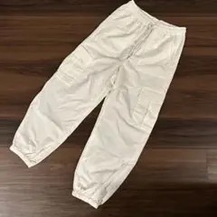 サイズ140 ホワイト カーゴパラシュートパンツ ゴムウエスト