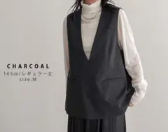 for/c フォーシー ジレ Vネックベスト　チャコール　M 新品
