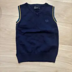 FRED PERRY ネイビー Vネック ベスト 2-3歳