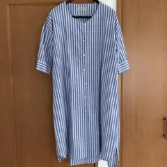 サマンサモスモス　SM2 ストライプ　七分丈ワンピース F