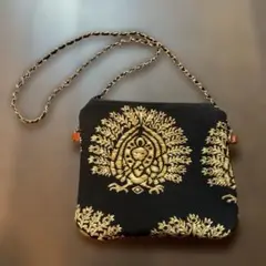 金色孔雀の帯リメイクサコッシュバッグ