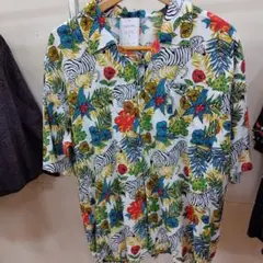 ゼブラ柄アロハシャツ Lサイズ