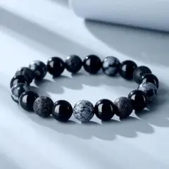 【人気】ブレスレット　天然石　ブラック　パワーストーン　スピリチュアル　韓国
