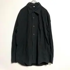 1892W MUJI 無印良品 長袖シャツ　ブラック　M　シック　綿100%