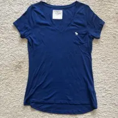 Abercrombie & Fitch アバクロ Tシャツ ネイビー 紺色 L