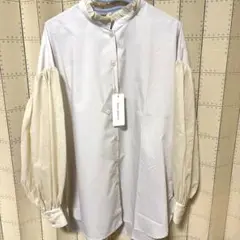 rich glamor ブラウスシャツ　フリル　シアー　ボリューム袖