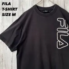 古着　FILAフィラ　プリントTシャツ　サイズM 黒　ブラック　綿100%