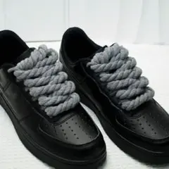 グレー 灰色 ロープ シューレース 8mm×120cm Air Force 1