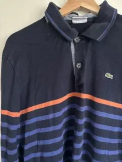 Lacoste 長袖ポロシャツ ネイビー/オレンジ