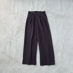 ワイドパンツ タック スラックス カジュアル シンプル ストレート ハイウェスト