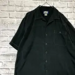 半袖シルクシャツ！アロハ　ブラックL 730