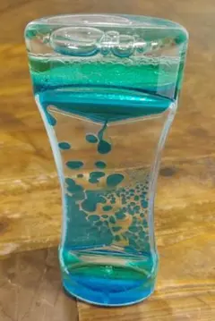 液体砂時計 オイルモーション　グリーン　ブルー　リキッドモーション