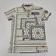 ロサーセン 定価16500円 バンダナ柄 半袖 ゴルフシャツ 白 ポロシャツ M