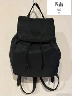 プラダ☆ミニリュックサック 刺繍 ボディバッグ バックパック ショルダー 黒